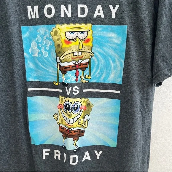 SpongeBob SquarePants Gray Short Sleeve Tee - Picture 1 of 6